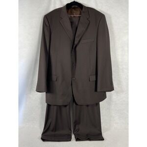 Caravelli 2PC Pant Suit Men's 48L Brown Pants 43W Polyester Blend